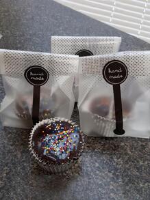 30pcs Letter Graphic Packaging Bag - Black - View 1