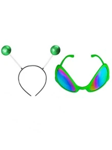 2入組外星人照相亭道具 - 綠色 - 查看 1