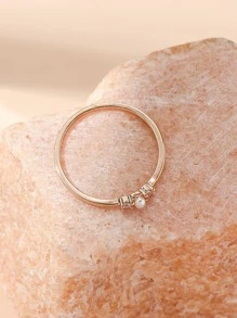 1 chiếc nhẫn Cubic Zirconia đính đá quý sang trọng thời trang hợp xu hướng - Hoa hồng vàng - Xem 2