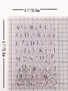 1入組字母圖案矽膠郵票 - 無色 - 查看 3