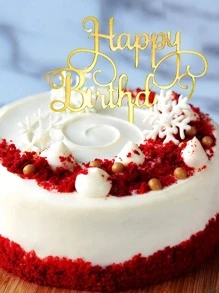 Đồ Trang trí bánh sinh nhật - Vàng - Xem 5