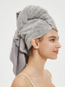 1入組素色乾髮帽 - 淺灰色 - 查看 5