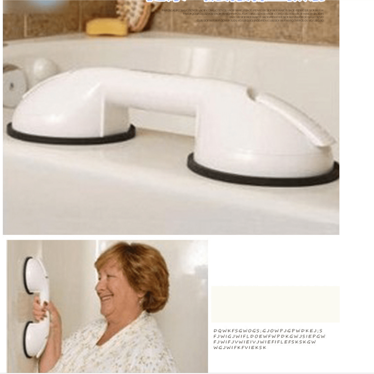1pc Bathroom Handrail Safety Rail With Antislip Suction Cup And No
