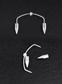 圓錐裝飾牙套飾品 - 銀色 - 查看 2