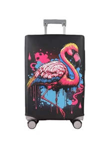 Flamingo Print Luggage Cover - Multicolor - View 1