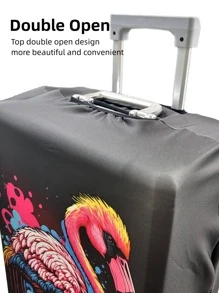 Flamingo Print Luggage Cover - Multicolor - View 5