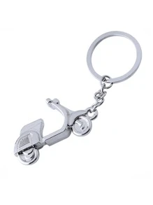 POLASUP 1pc Vintage Pedal Motorcycle Keychain/vespa Italian Souvenir & Street Style Electric Scooter Model/decompression Toy & Wholesale Keychain - Silver - View 5