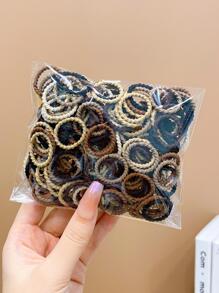 200 chiếc/gói Dây buộc tóc co giãn nhỏ nhiều màu sắc cho bé gái, đa năng - Nhiều màu - Xem 4