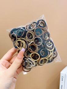 200 chiếc/gói Dây buộc tóc co giãn nhỏ nhiều màu sắc cho bé gái, đa năng - Nhiều màu - Xem 2