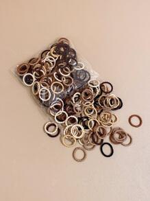 200 chiếc/gói Dây buộc tóc co giãn nhỏ nhiều màu sắc cho bé gái, đa năng - Nhiều màu - Xem 6