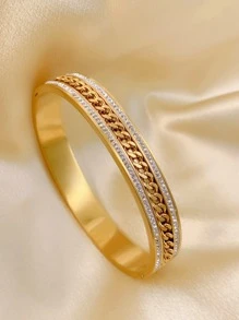 Lắc tay trang trí bằng đá & dây chuyền - Vàng - Xem 2