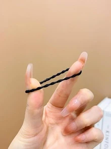 300入組女孩素色紋理質感髮圈適用於日常生活 - 彩色 - 查看 5