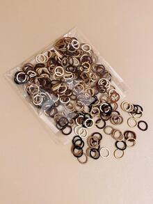 300入組女孩素色紋理質感髮圈適用於日常生活 - 彩色 - 查看 6