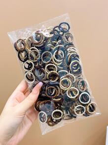 300入組女孩素色紋理質感髮圈適用於日常生活 - 彩色 - 查看 7