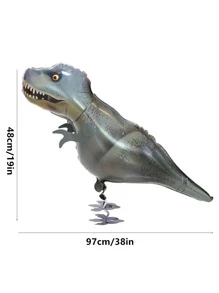 1入組大步行恐龍小氣球氦動物氣球恐龍主題生日派對用品 - 灰色 - 查看 2