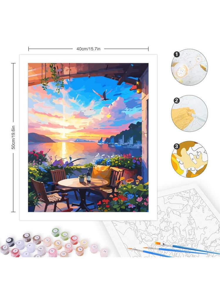 Pittura Acrilica Rilassante Fycert Kit Per Dipingere Con I Numeri, Per Adulti E Bambini, Fai Da Te, Kit Per Dipingere Con I Numeri, Per Principianti, Colore In Base Ai Numeri Attività Creativa