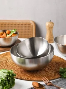 1pc Stainless Steel Bowl School Supplies,Christmas Gift - Silver - View 3