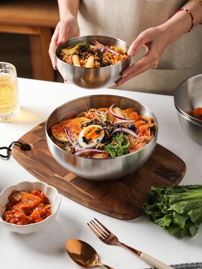 1pc Stainless Steel Bowl School Supplies,Christmas Gift