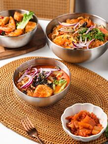 1pc Stainless Steel Bowl School Supplies,Christmas Gift - Silver - View 6