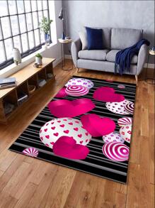 1pc Heart Pattern Rug - Multicolor - View 3