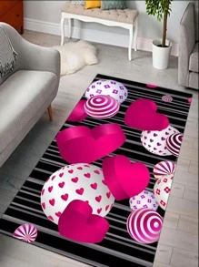 1pc Heart Pattern Rug - Multicolor - View 1