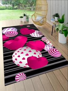 1pc Heart Pattern Rug - Multicolor - View 10