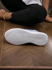 女士撞色編織細節一腳蹬運動戶外運動鞋 - 彩色 - 查看 6