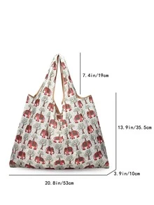 Túi du lịch mua sắm nhẹ và tiện lợi có thể gập lại để dễ dàng cất giữ - Màu be - Xem 6