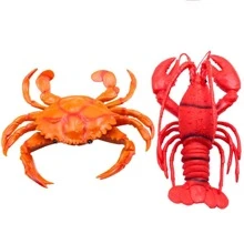 1pc Realistic Soft Rubber Crab & Lobster Prank Toy Random Style - Multicolor - View 3