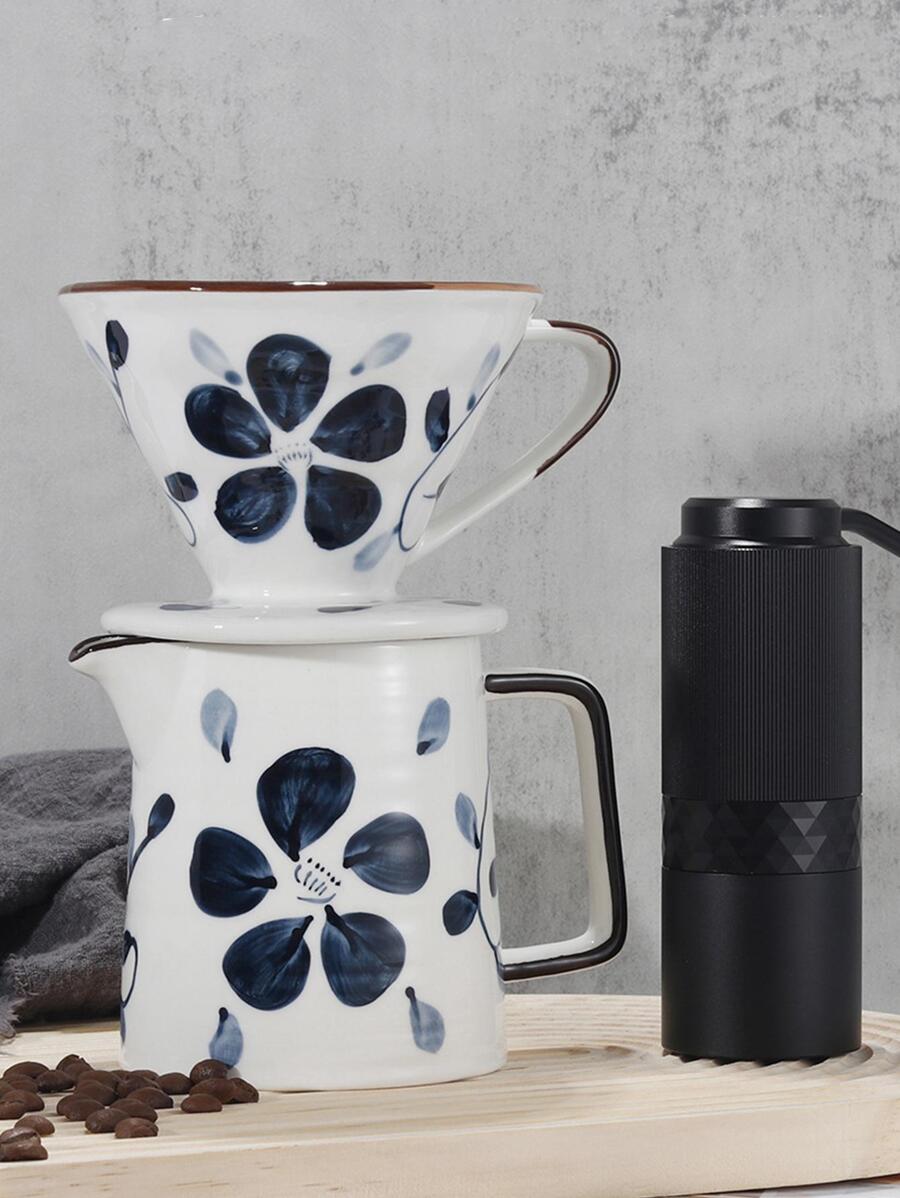 Filtro de café estilo japonés dibujado a mano, olla para filtrar café, taza de café, taza de café, de vuelta a la escuela - Multicolor - Ver 1