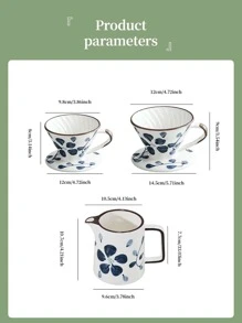 Filtro de café estilo japonés dibujado a mano, olla para filtrar café, taza de café, taza de café, de vuelta a la escuela - Multicolor - Ver 2