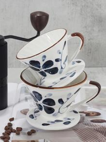 Filtro de café estilo japonés dibujado a mano, olla para filtrar café, taza de café, taza de café, de vuelta a la escuela - Multicolor - Ver 3