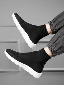 Men Minimalist Slip On Sock Sneakers, Sporty Outdoor Sneakers