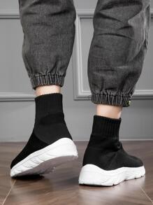Men Minimalist Slip On Sock Sneakers, Sporty Outdoor Sneakers