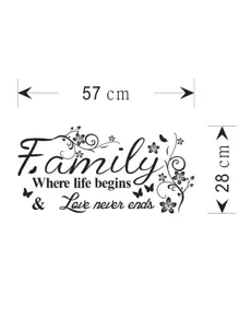 Sticker mural avec slogan et impression de fleur, sticker mural adhésif noir amovible pour la décoration de la maison, stickers, décalcomanie murale, décalcomanie vinyle pour la décoration de la maison, articles de décoration de printemps pour rafraîchir votre maison, autocollants de décoration de fête, cadeaux de décoration d'anniversaire et de remise des diplômes