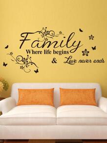 Sticker mural avec slogan et impression de fleur, sticker mural adhésif noir amovible pour la décoration de la maison, stickers, décalcomanie murale, décalcomanie vinyle pour la décoration de la maison, articles de décoration de printemps pour rafraîchir votre maison, autocollants de décoration de fête, cadeaux de décoration d'anniversaire et de remise des diplômes