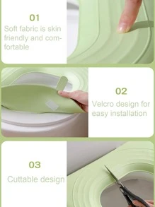 1pc Plain Color Waterproof Toilet Sear Cover & 1pc Toilet Backrest Cover, Nordic EVA Toilet Seat Cover Set For Bathroom, All Season - Grey - View 6