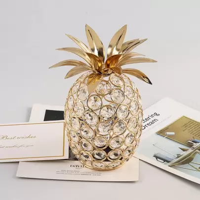 Crystal Pineapple Ornament, Artificial Fruit Decor, Glass Fruit Sculpture, Tabletop Center Piece, Best Gift For Birthday, Graduation