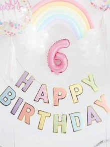 Banner Chúc Mừng Sinh Nhật Macaron Kẹo Pastel Vòng Hoa Bunting Bé Trai Bé Gái Sinh Nhật 1 Tuổi Màu Pastel - Nhiều màu - Xem 4