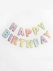 Banner Chúc Mừng Sinh Nhật Macaron Kẹo Pastel Vòng Hoa Bunting Bé Trai Bé Gái Sinh Nhật 1 Tuổi Màu Pastel - Nhiều màu - Xem 7