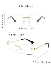 2 pares Gafas lentes cuadrados sin montura - Multicolor - Ver 4