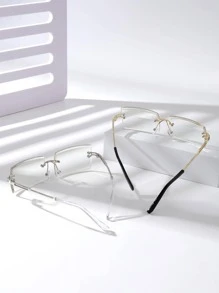 2 pares Gafas lentes cuadrados sin montura - Multicolor - Ver 3