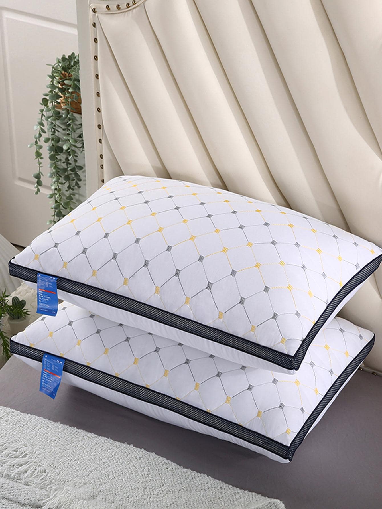 1pc Geometric Pattern Bedding Pillow, Pillows For Bed, Home - Black and White - View 1