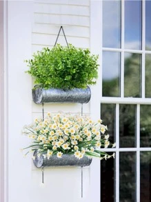 1/3/5/8/10 件装春草仿真花桉树花束塑料花假花植物家居装饰婚礼园艺装饰蕨类植物、花园装饰、户外植物、园艺、假花 - 綠色 - 查看 5