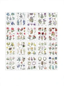 20pcs Flower Pattern Sticker - Multicolor - View 6