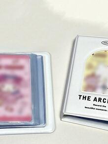 1 pieza Álbum de fotos con estampado de letra - Beis - Ver 3