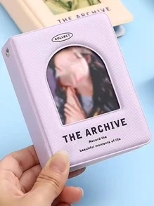 1 pieza Álbum de fotos con estampado de letra - Beis - Ver 2