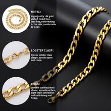 極簡鏈條樣式項鍊 - 金色 - 查看 4