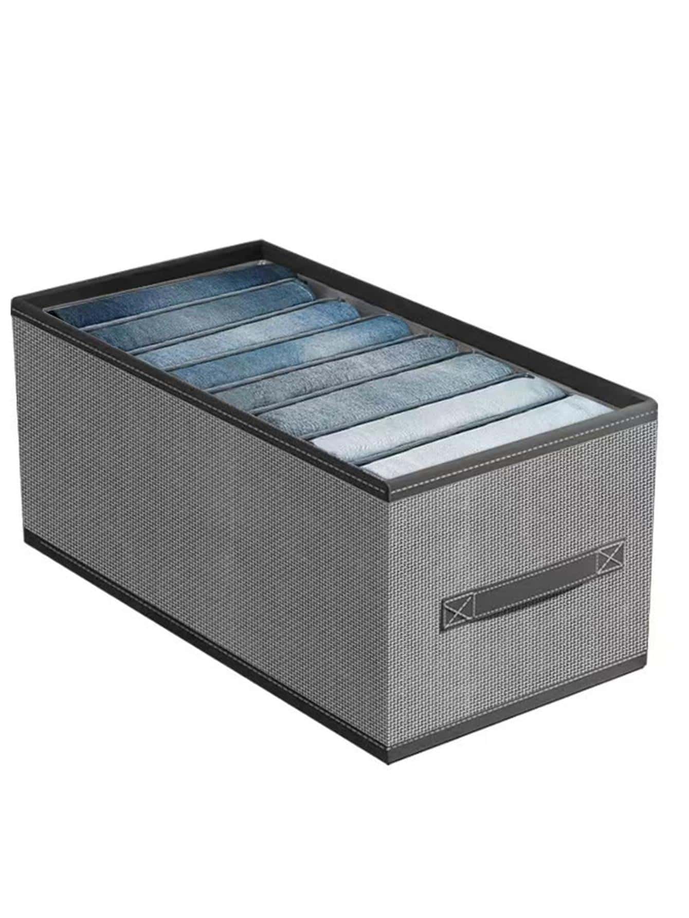 1pc Multi-Grid Clothes Storage Box,Boho Vibes - Grey - View 1