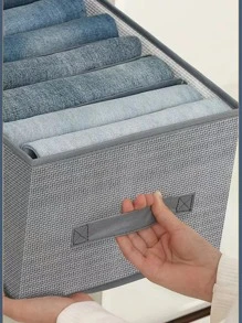 1pc Multi-Grid Clothes Storage Box,Boho Vibes - Grey - View 2